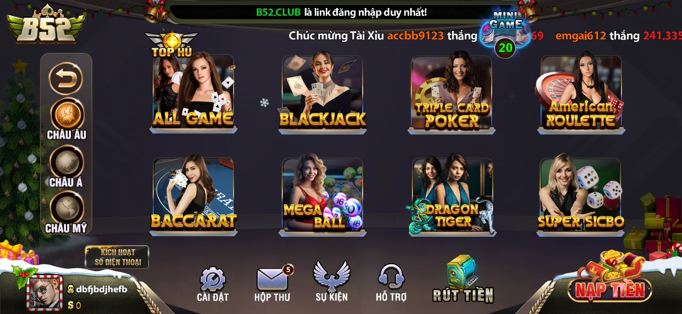 Kho game Live Casino kinh điển tại B52